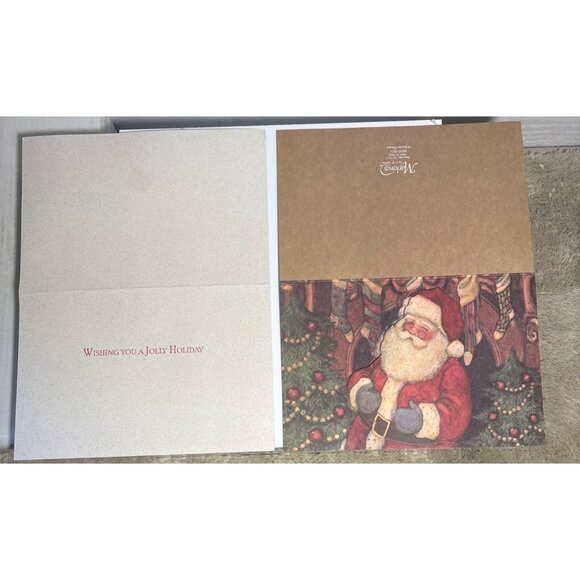 C.R. Gibson Markings Christmas Card Set With Santa & Box - Picture 2 of 6